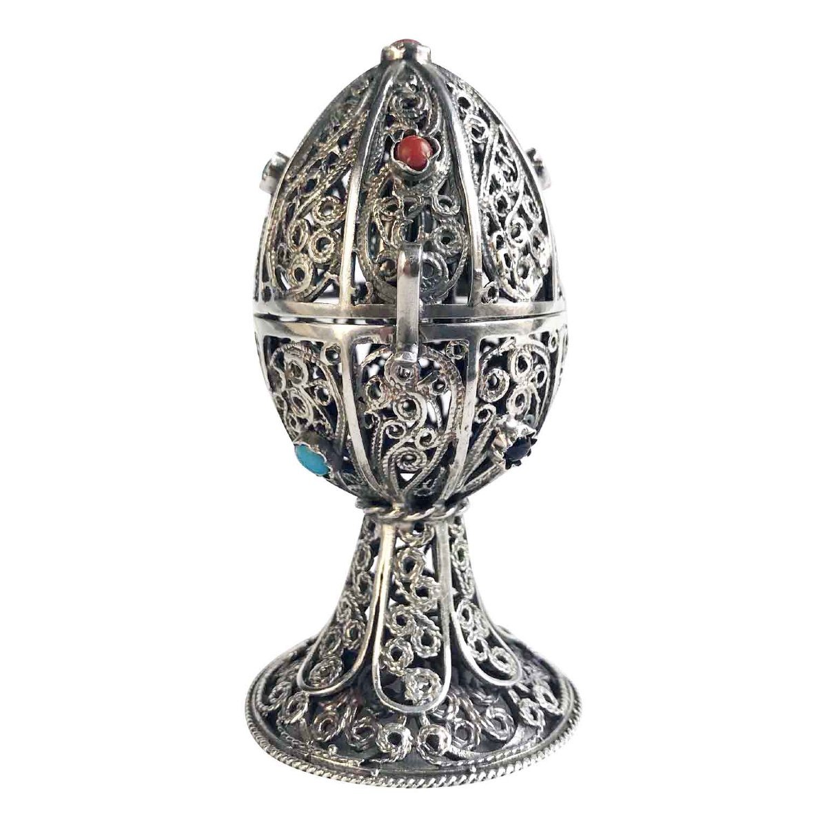 Early 20th Century Silver Filigree Besamin Judaica Havdalah -photo-3