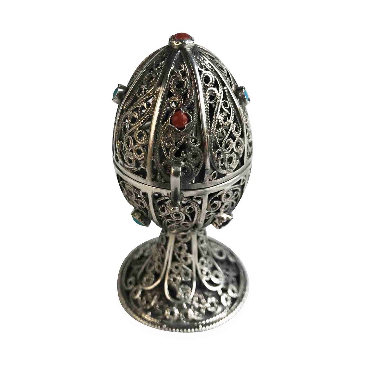 Early 20th Century Silver Filigree Besamin Judaica Havdalah -photo-4