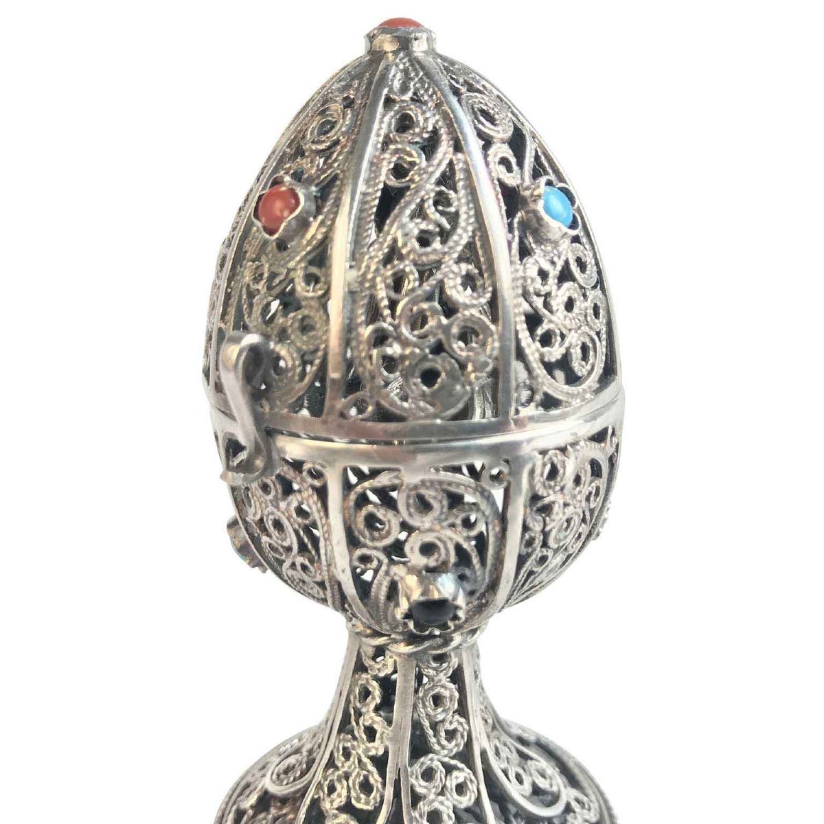 Early 20th Century Silver Filigree Besamin Judaica Havdalah -photo-3