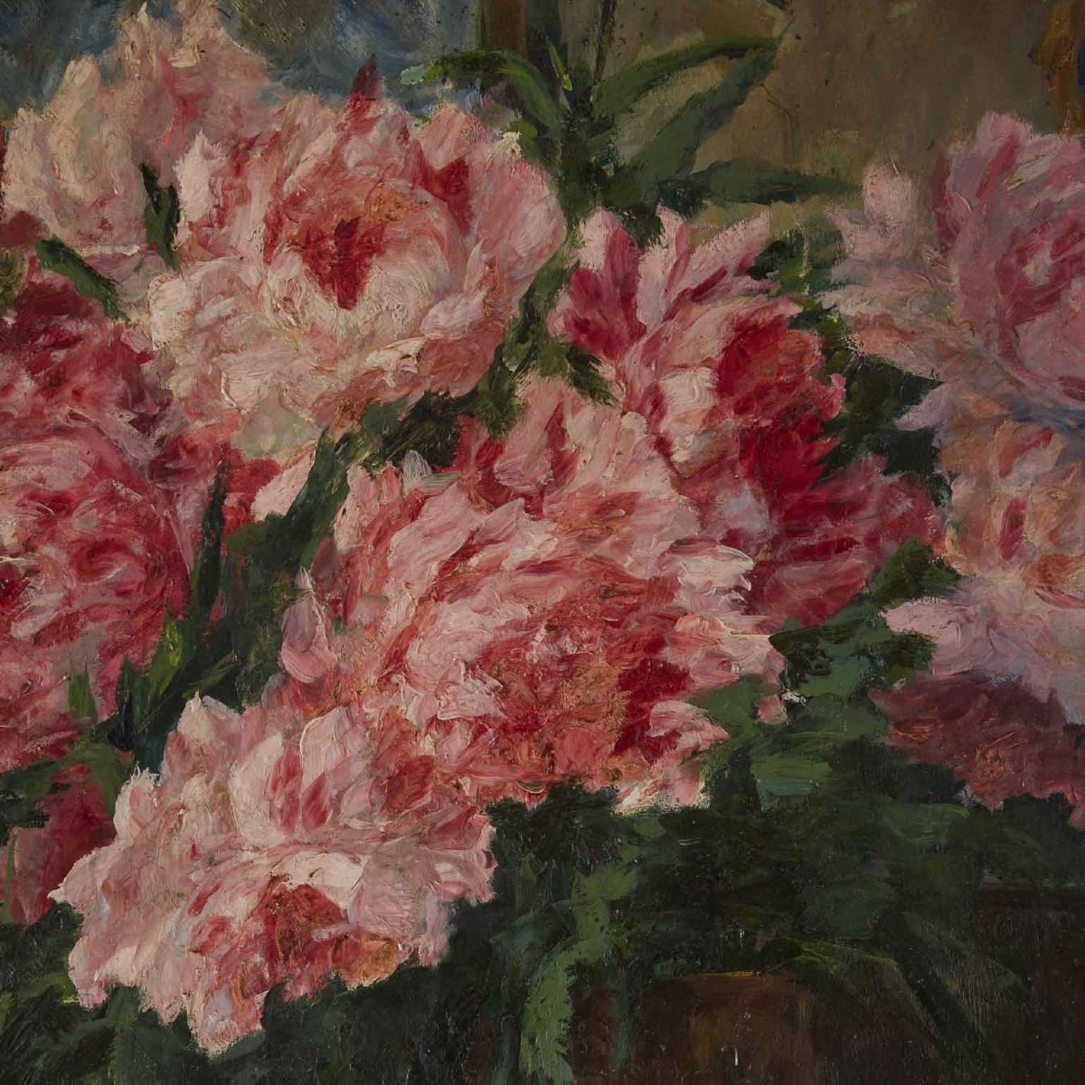 Nature Morte Aux Pivoines Roses école Italienne Signée Airoldi 1924-photo-3