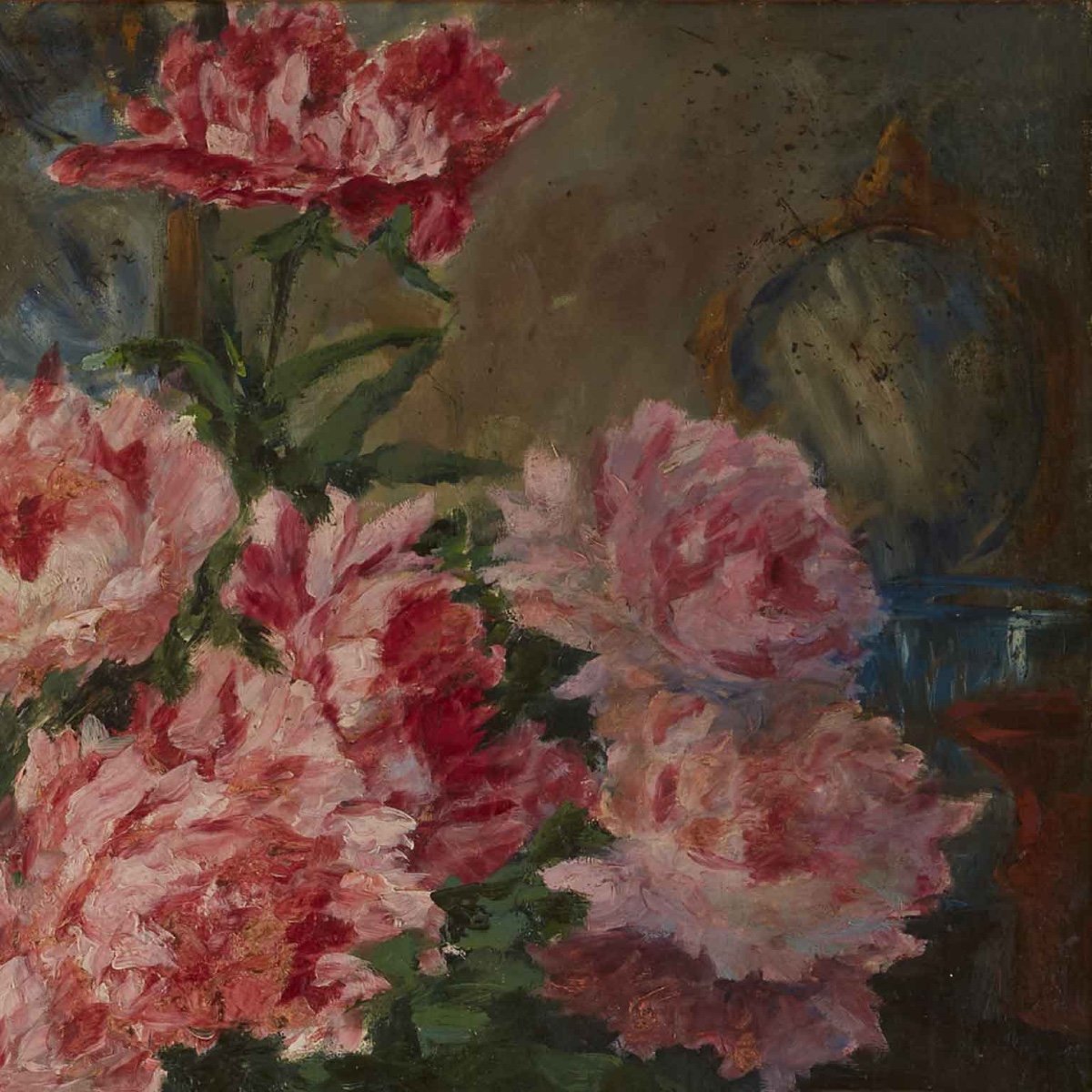 Nature Morte Aux Pivoines Roses école Italienne Signée Airoldi 1924-photo-1