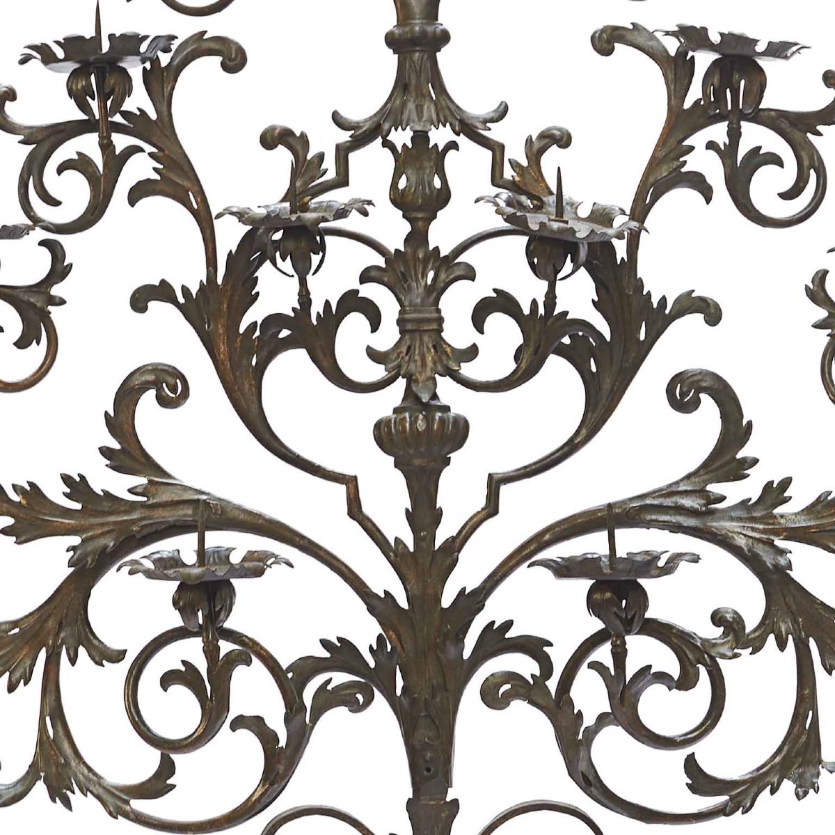 Large Wrought Iron Candle Holder Wall Light 1700 15 Flames-photo-2