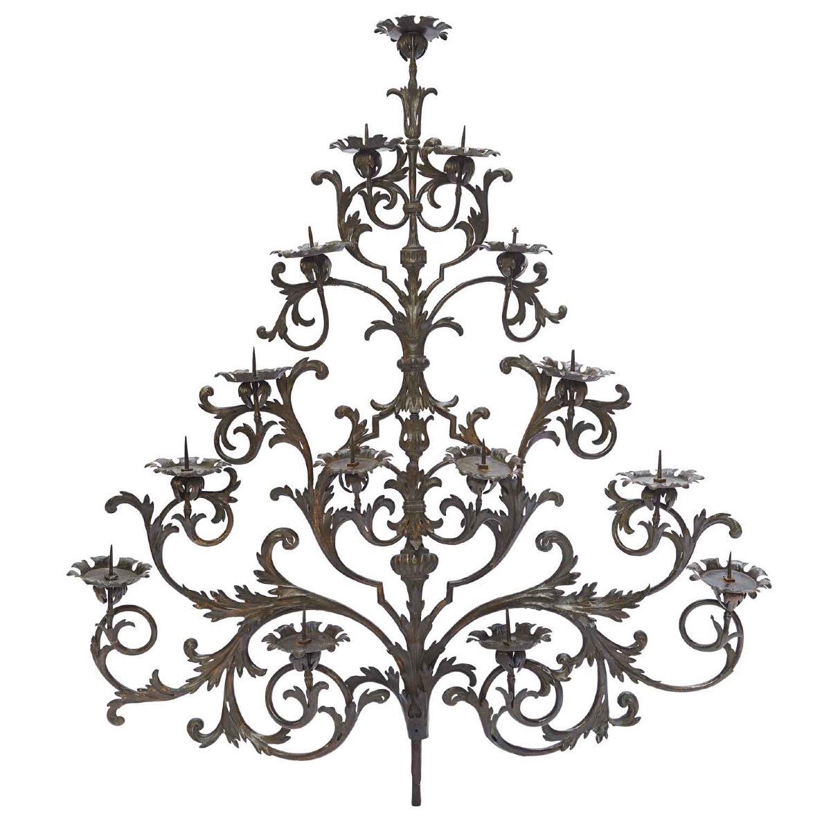 Large Wrought Iron Candle Holder Wall Light 1700 15 Flames-photo-4