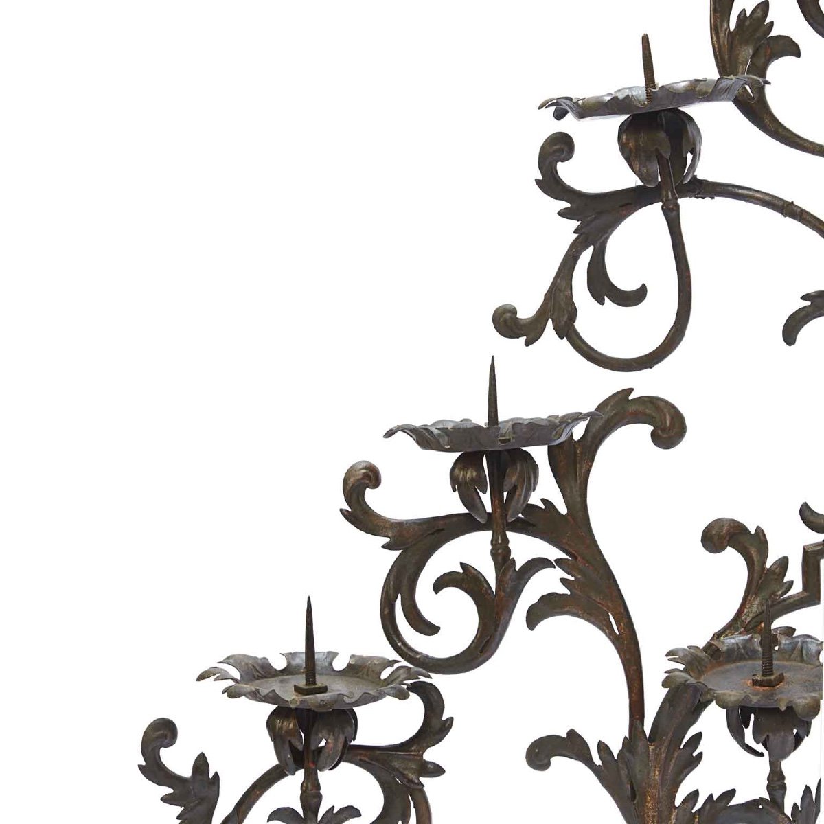 Large Wrought Iron Candle Holder Wall Light 1700 15 Flames-photo-1