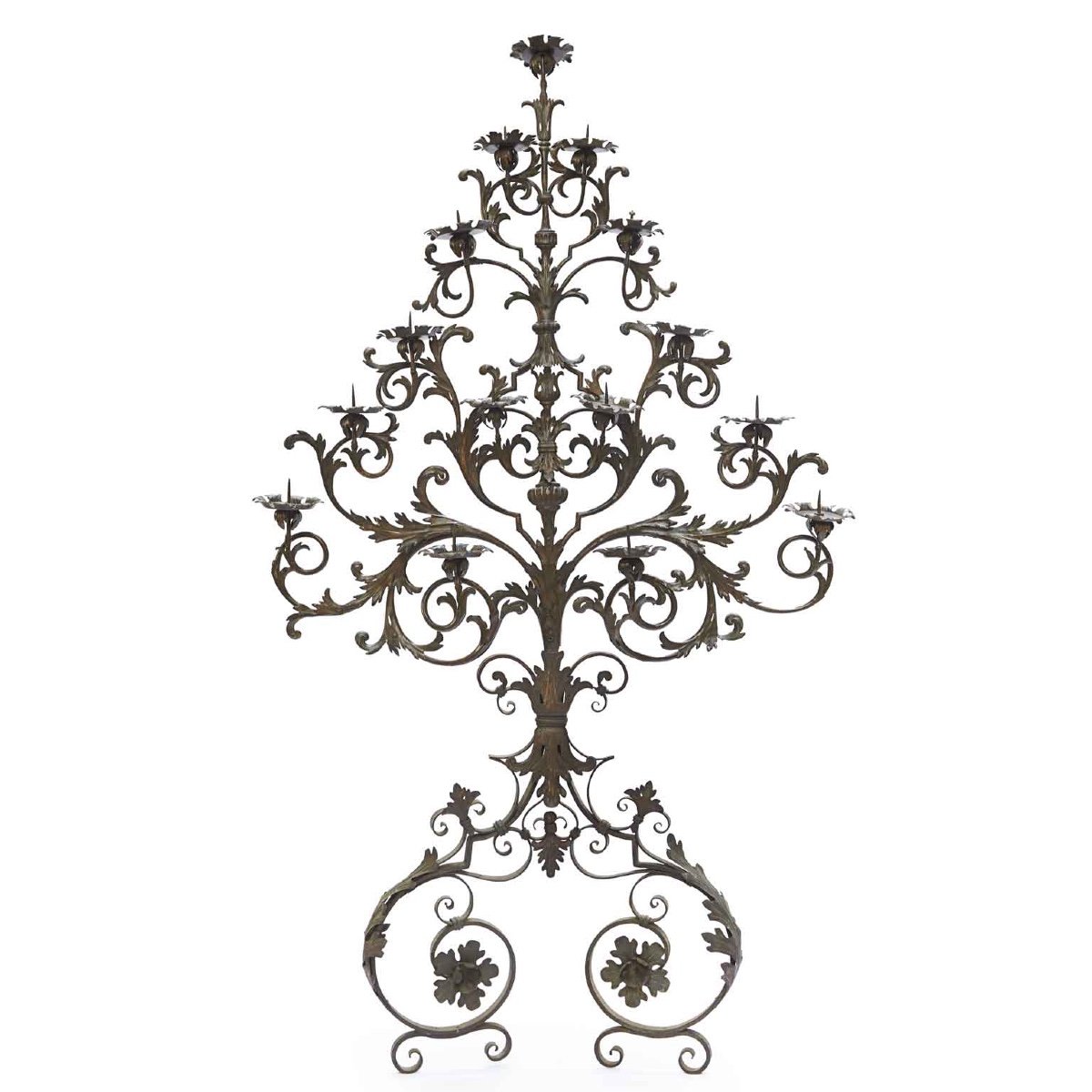 Large Wrought Iron Candle Holder Wall Light 1700 15 Flames