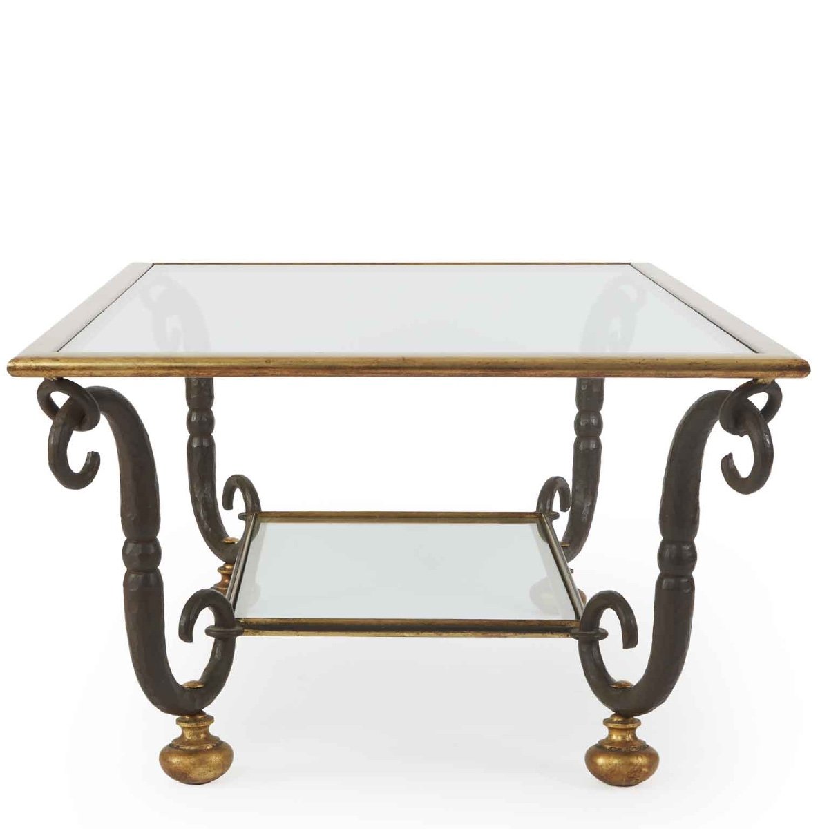 Italian Forged And Gilt Iron Rectangular Coffee Table By Banci Firenze 1980s-photo-2