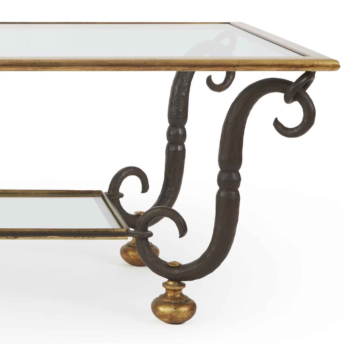 Italian Forged And Gilt Iron Rectangular Coffee Table By Banci Firenze 1980s-photo-1