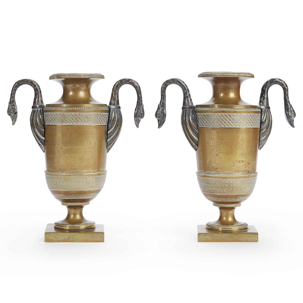 Paire De Vases Empire En Bronze -photo-3