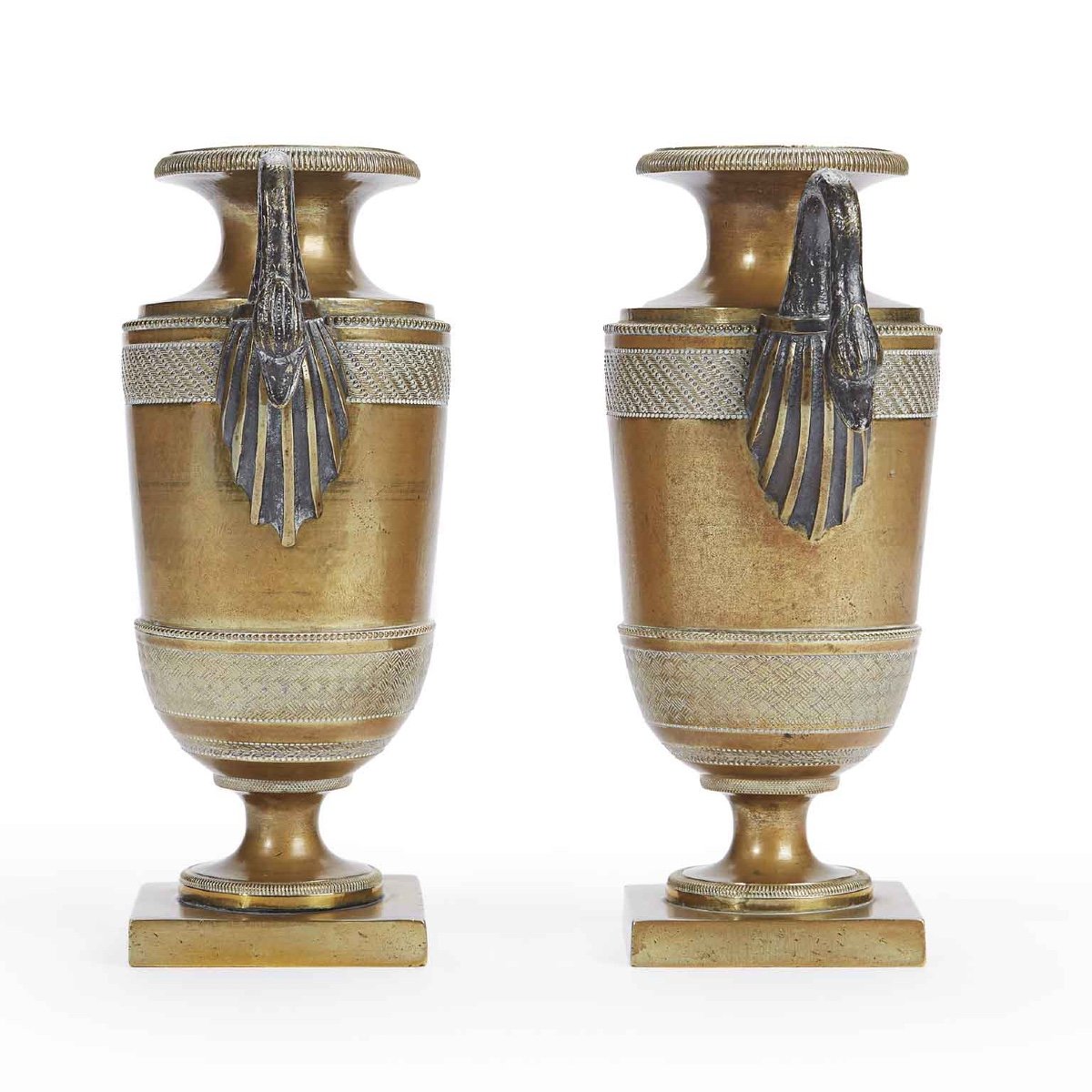 Paire De Vases Empire En Bronze -photo-4