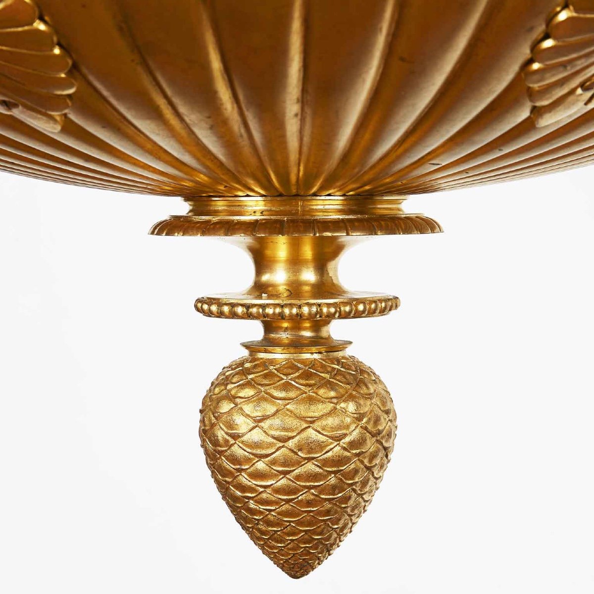 Lustre Italienne De Style Empire En Bronze Doré 1950 Circa-photo-2