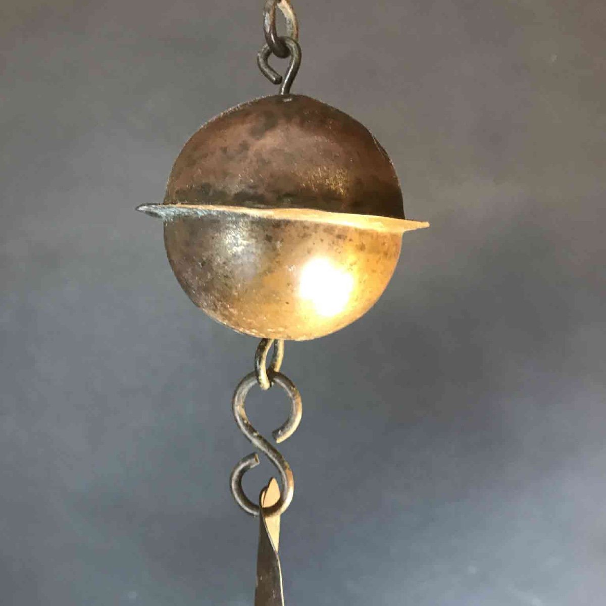 Italian 19th Century Pendant Oil Lamp Chandelier Hanging Church Lantern-photo-4