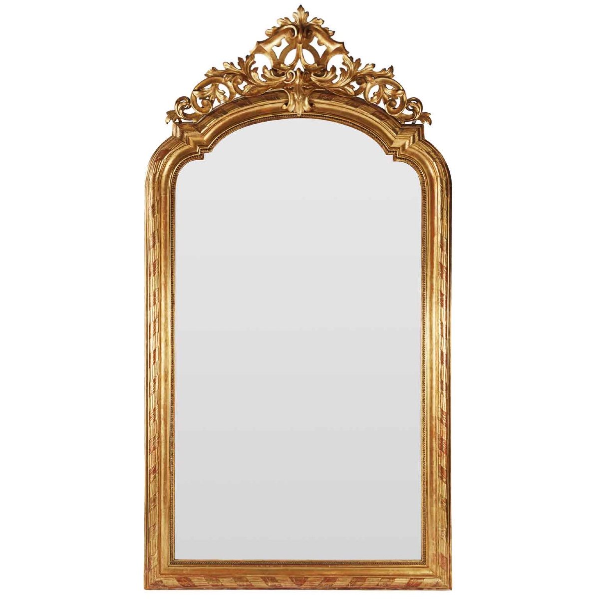 Grand Mirroir Français  Bois Sculpté Et Doré 19ème