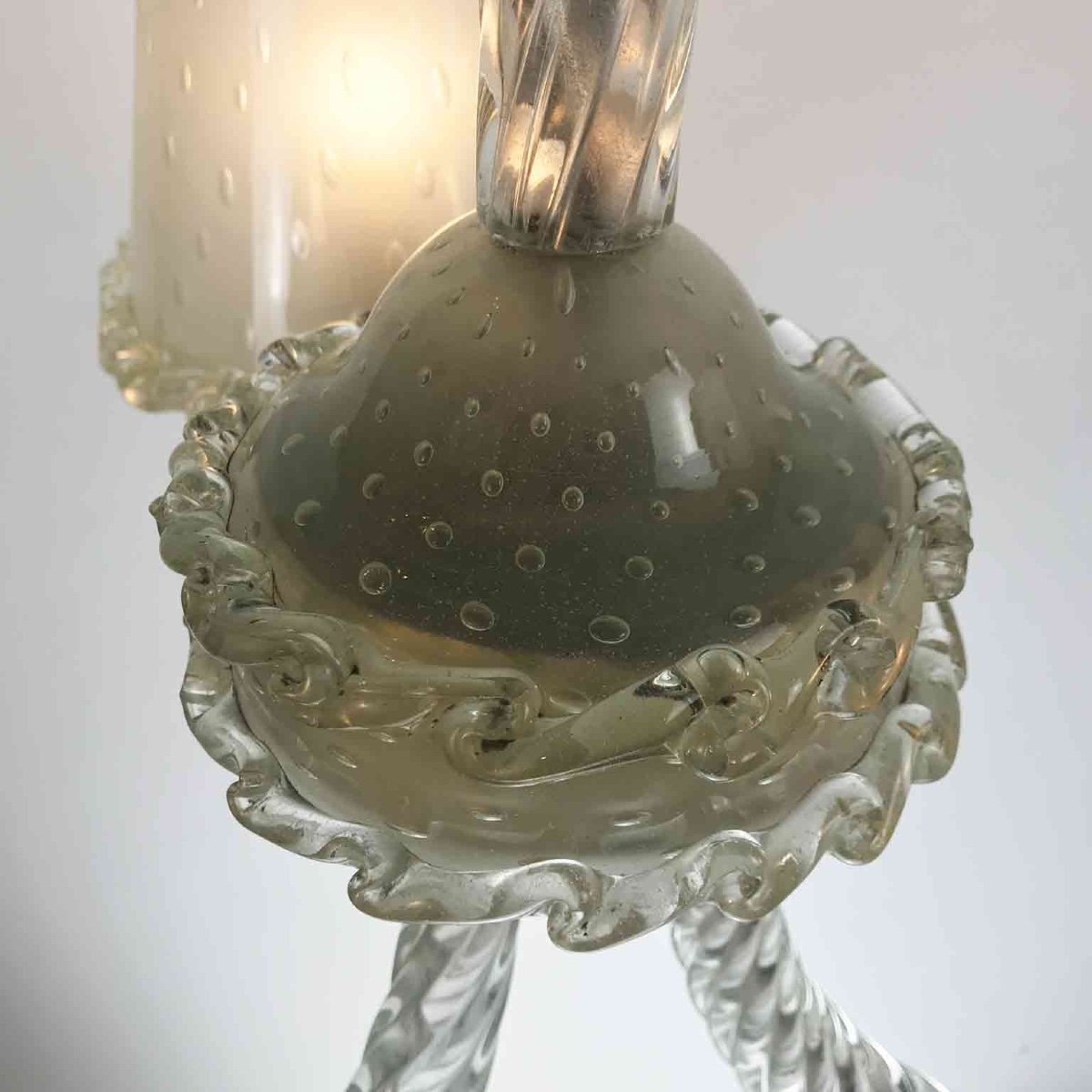 20th Century Italian Barovier & Toso Venetian Murano Art Deco Chandelier-photo-5