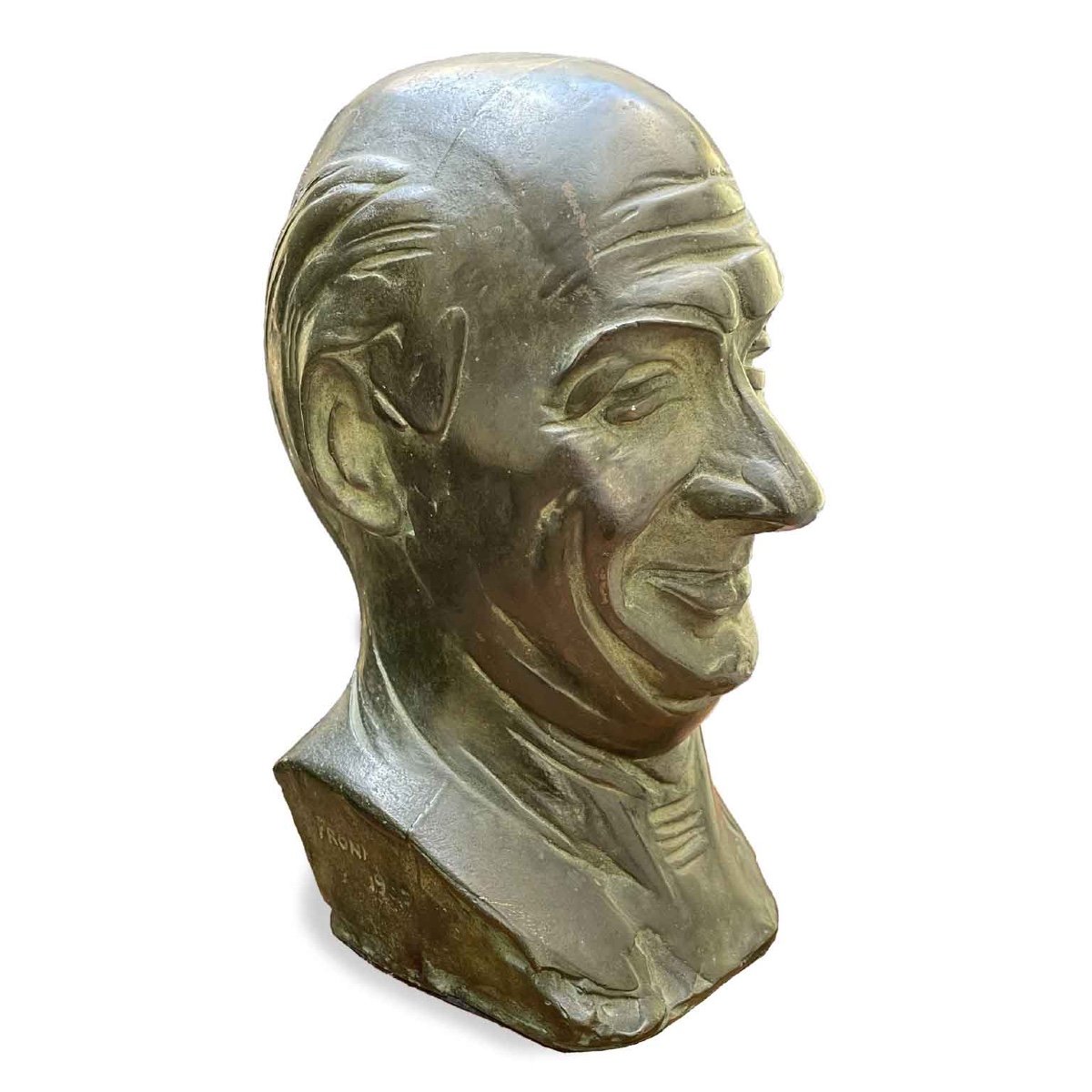 Caricature Male Bronze Face By The Italian Sculptor Luigi Froni 1959-photo-2