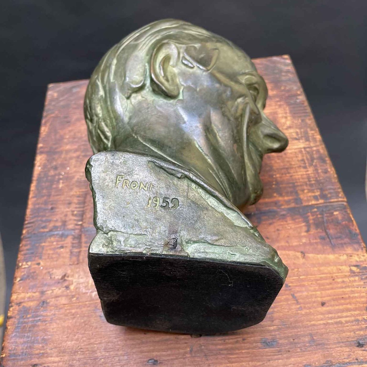 Caricature Male Bronze Face By The Italian Sculptor Luigi Froni 1959-photo-2