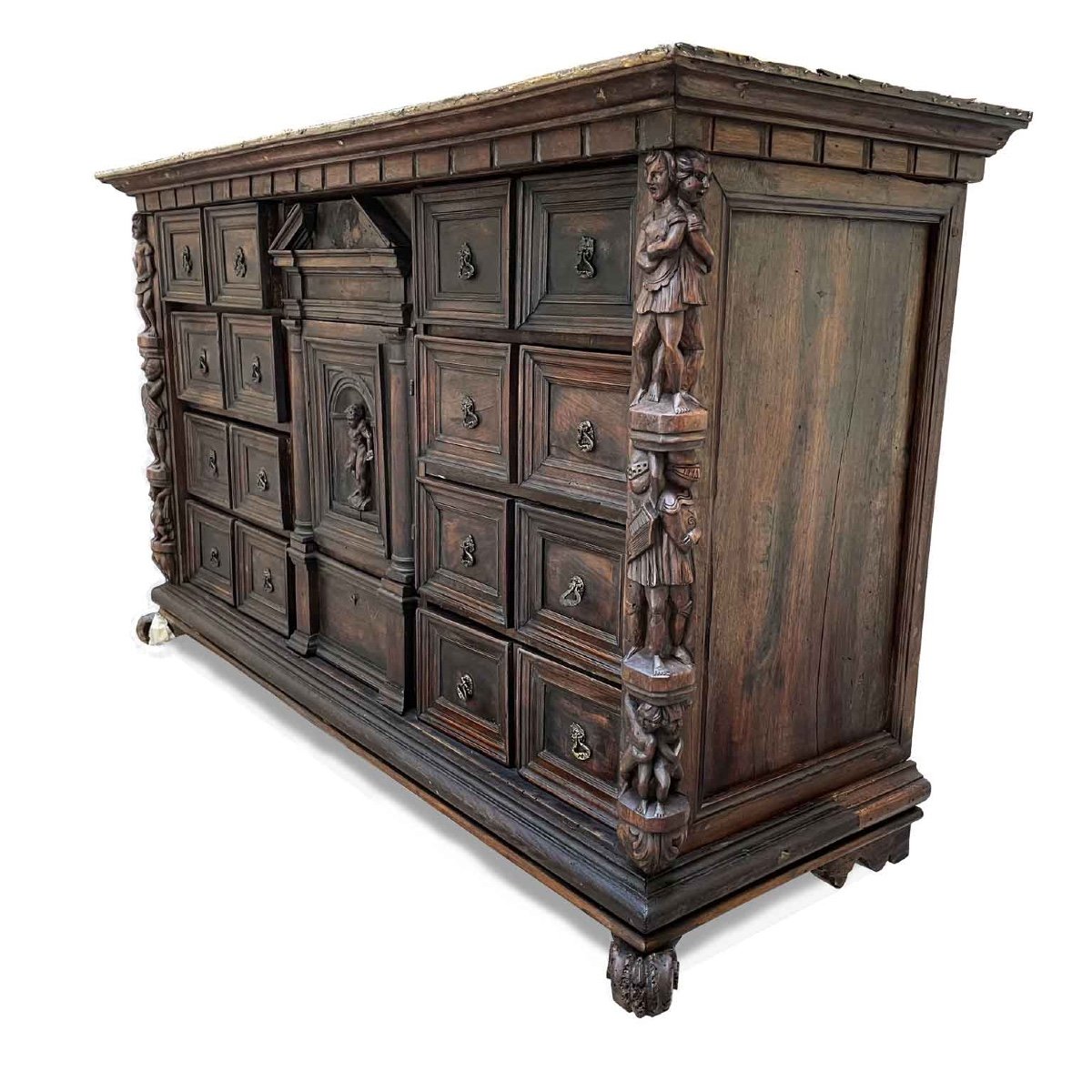 17th Century Italian Genoese Coin Cabinet -photo-3