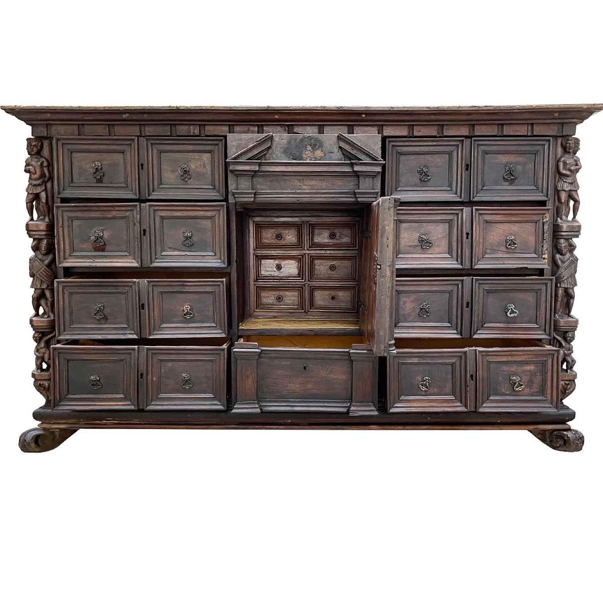 17th Century Italian Genoese Coin Cabinet -photo-3