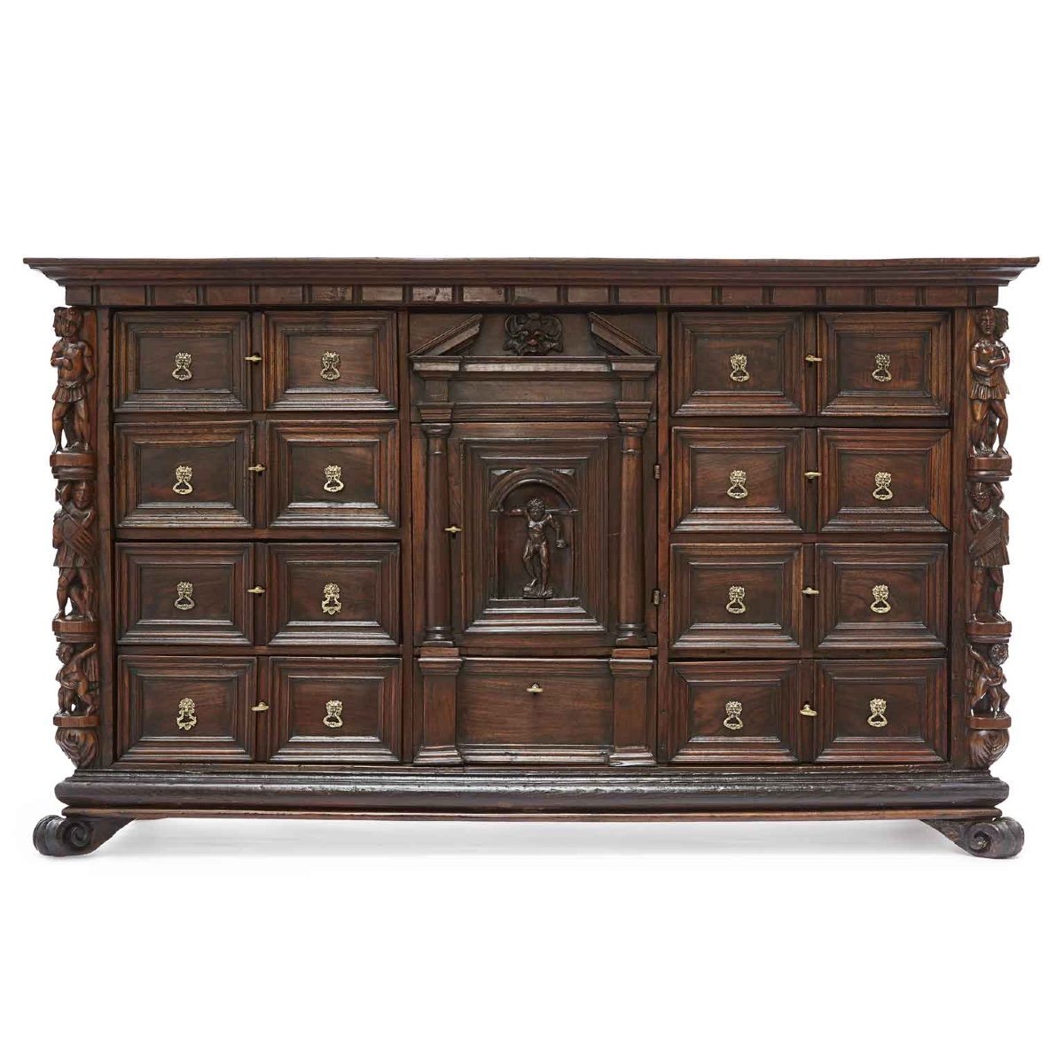 17th Century Italian Genoese Coin Cabinet 