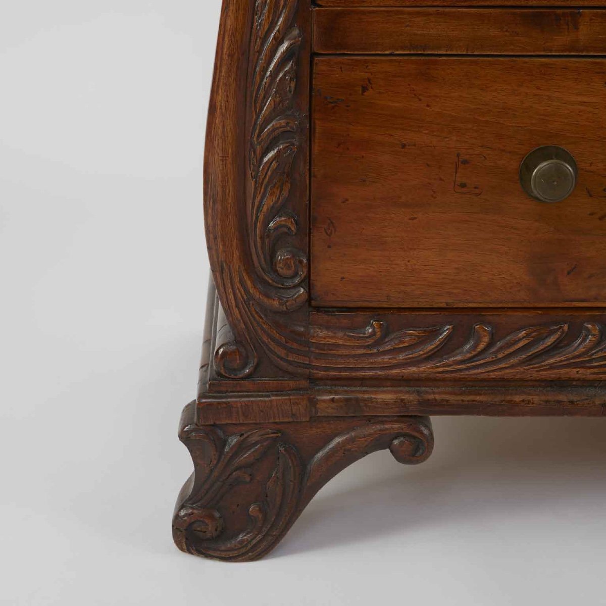 Commode Italienne à Lyre En Noyer Marqueté Piémont Début 19ème Siècle-photo-3