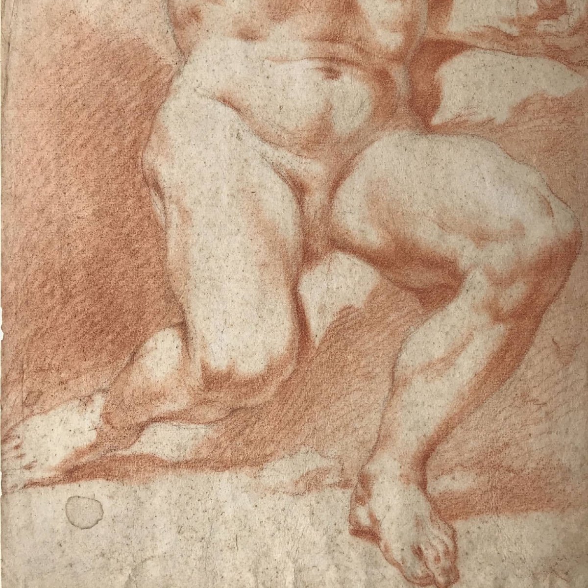 Pair Of Italian Drawings After Procaccini Academic Studies Of Nude Male 1780s-photo-6