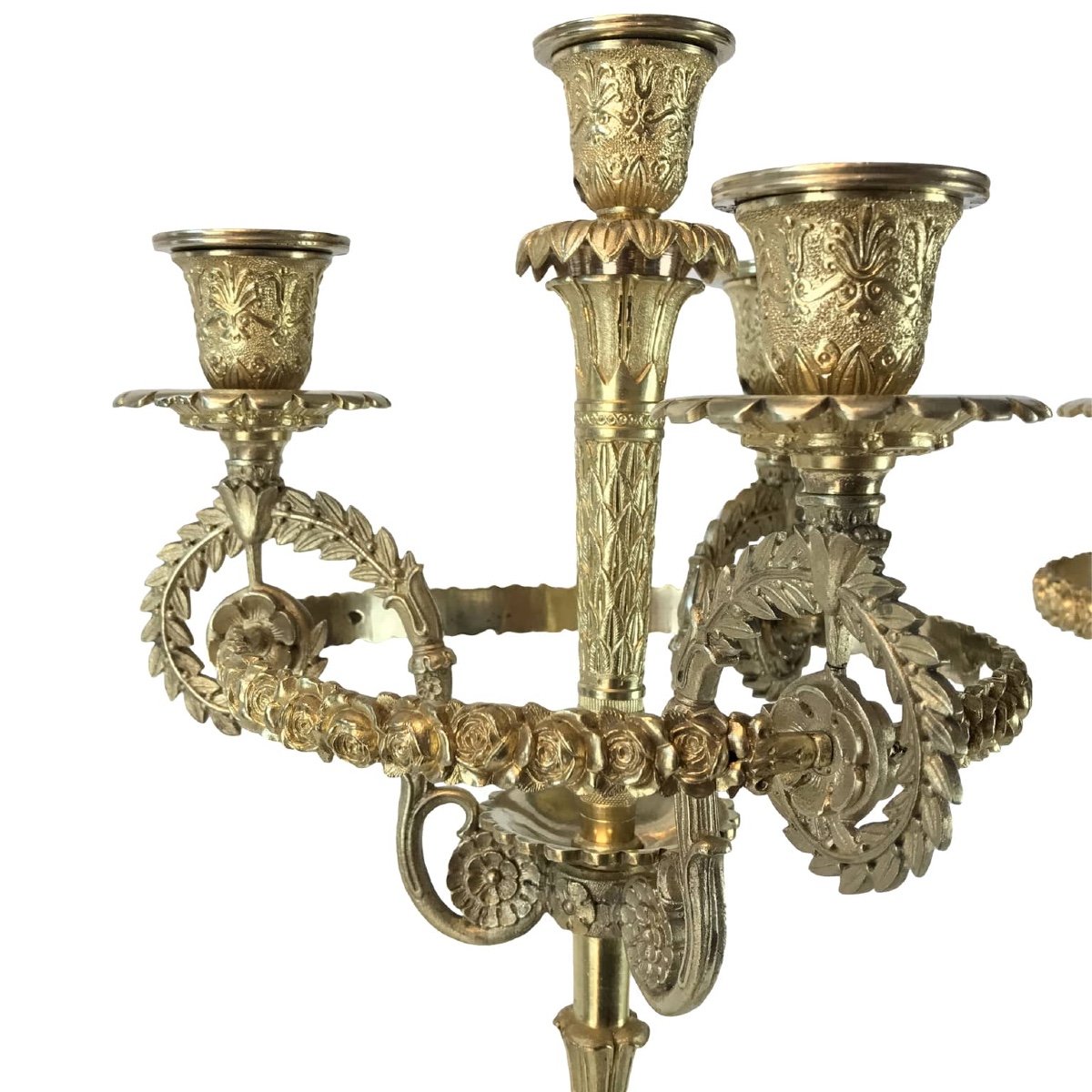 A Pair Of French Empire Ormolu Candelabra With Putti-photo-6