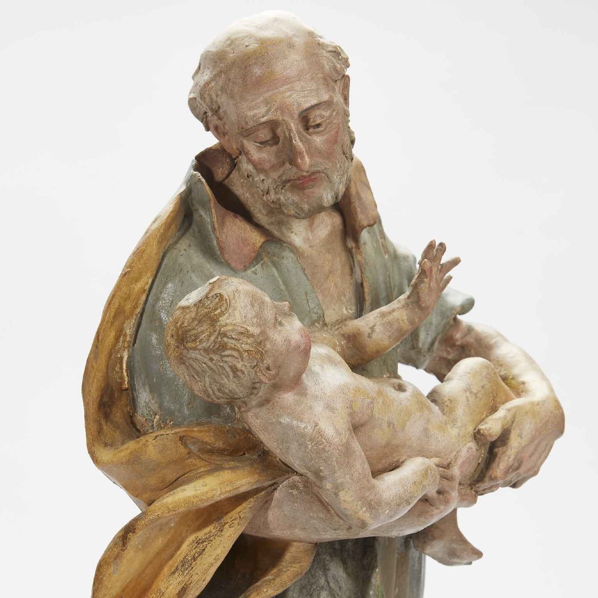 Saint Joshep Avec Enfant En Terre Cuite 18ème école émilienne Cercle De Piò Angelo Gabriello-photo-2