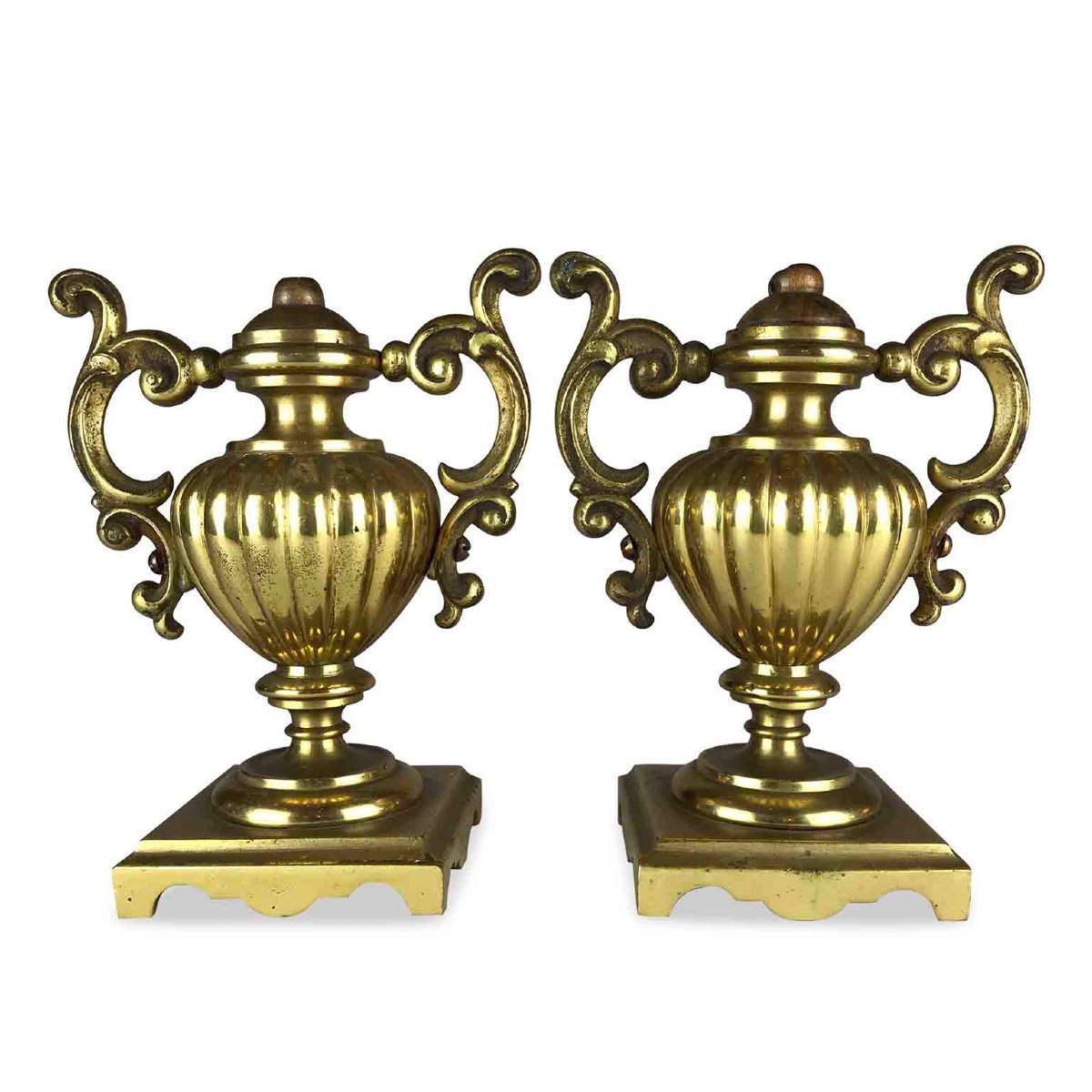 19th Century Pair Of Italian Gilt Bronze Vases