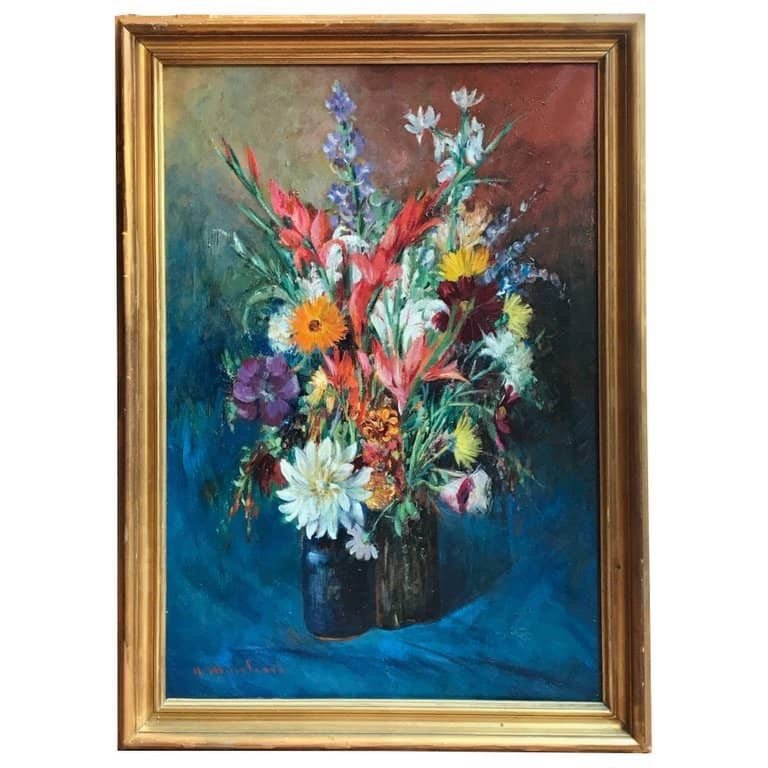 Umberto Montini, Vase Des Fleurs, 1950 Circa