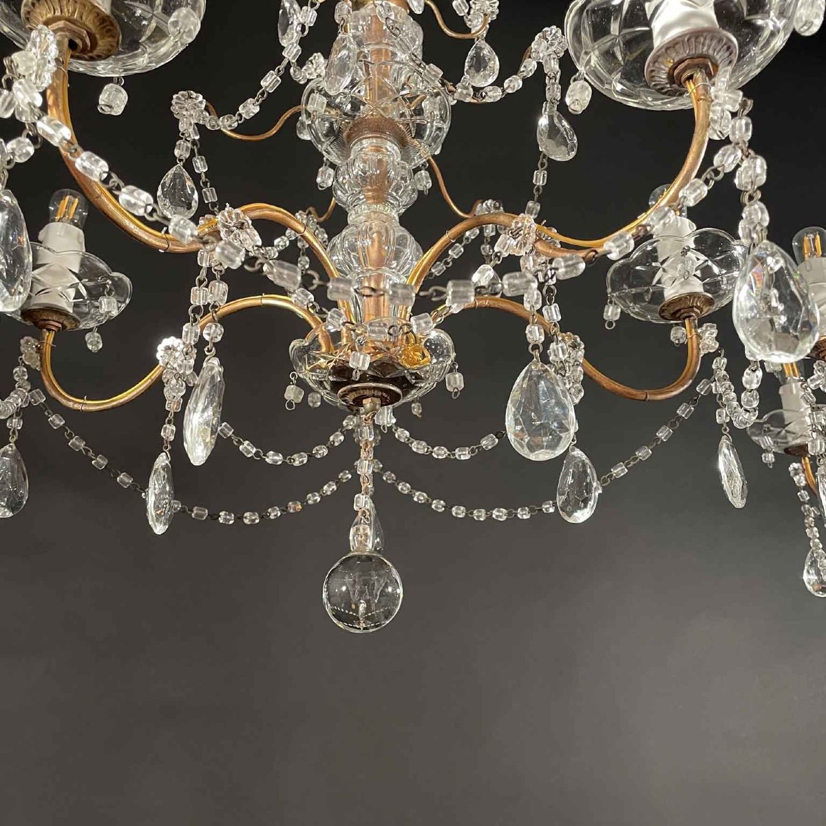 Pair Of Italian Crystal Chandeliers 1950s Circa-photo-1