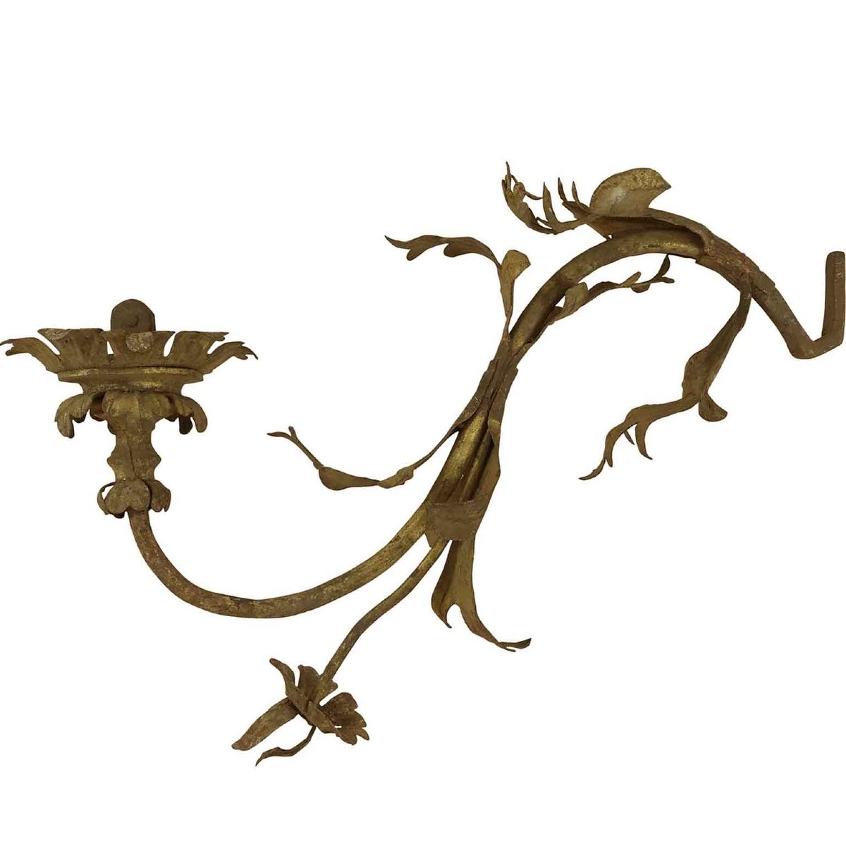 Italian 18th Century Set Of Six Gilt Iron Arms Suitable As Wall Lights-photo-3