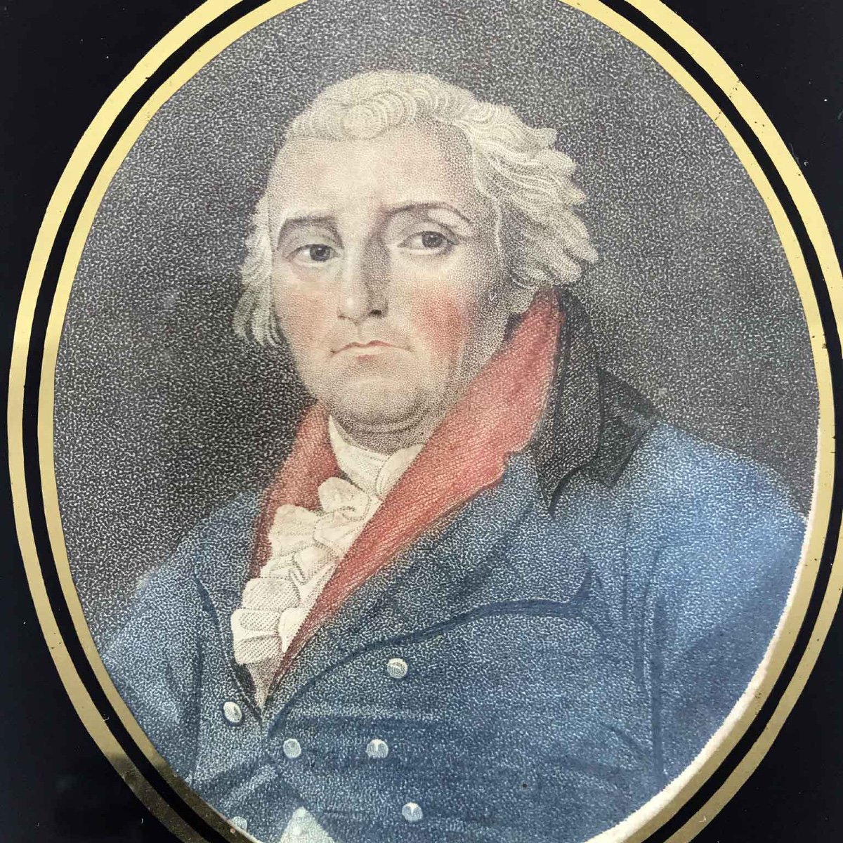 18th Century English Miniature Etching Philip James De Loutherbourg Portrait-photo-3