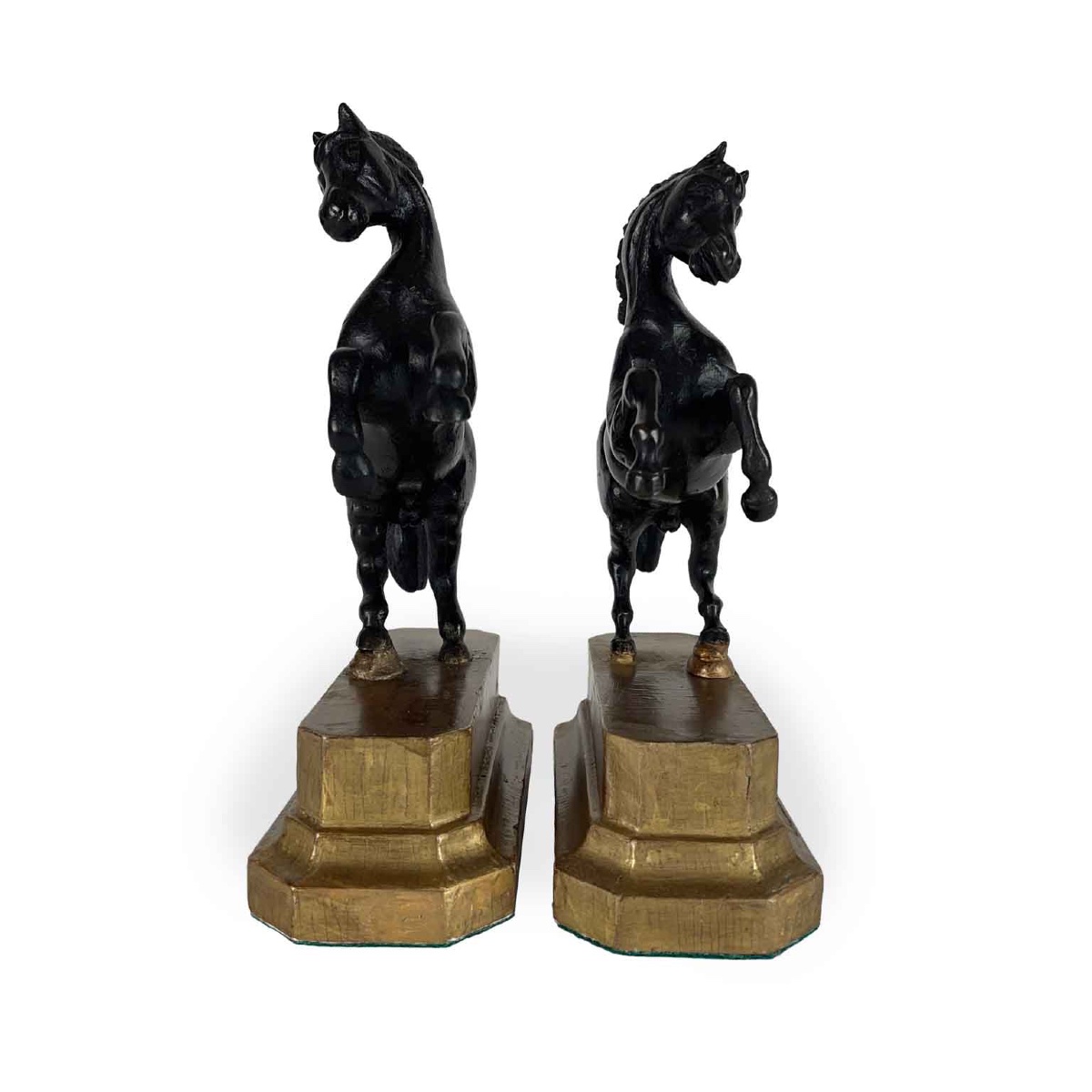 Pair Of Bronze Horses Grand Tour Sculptures Early 1800s-photo-3