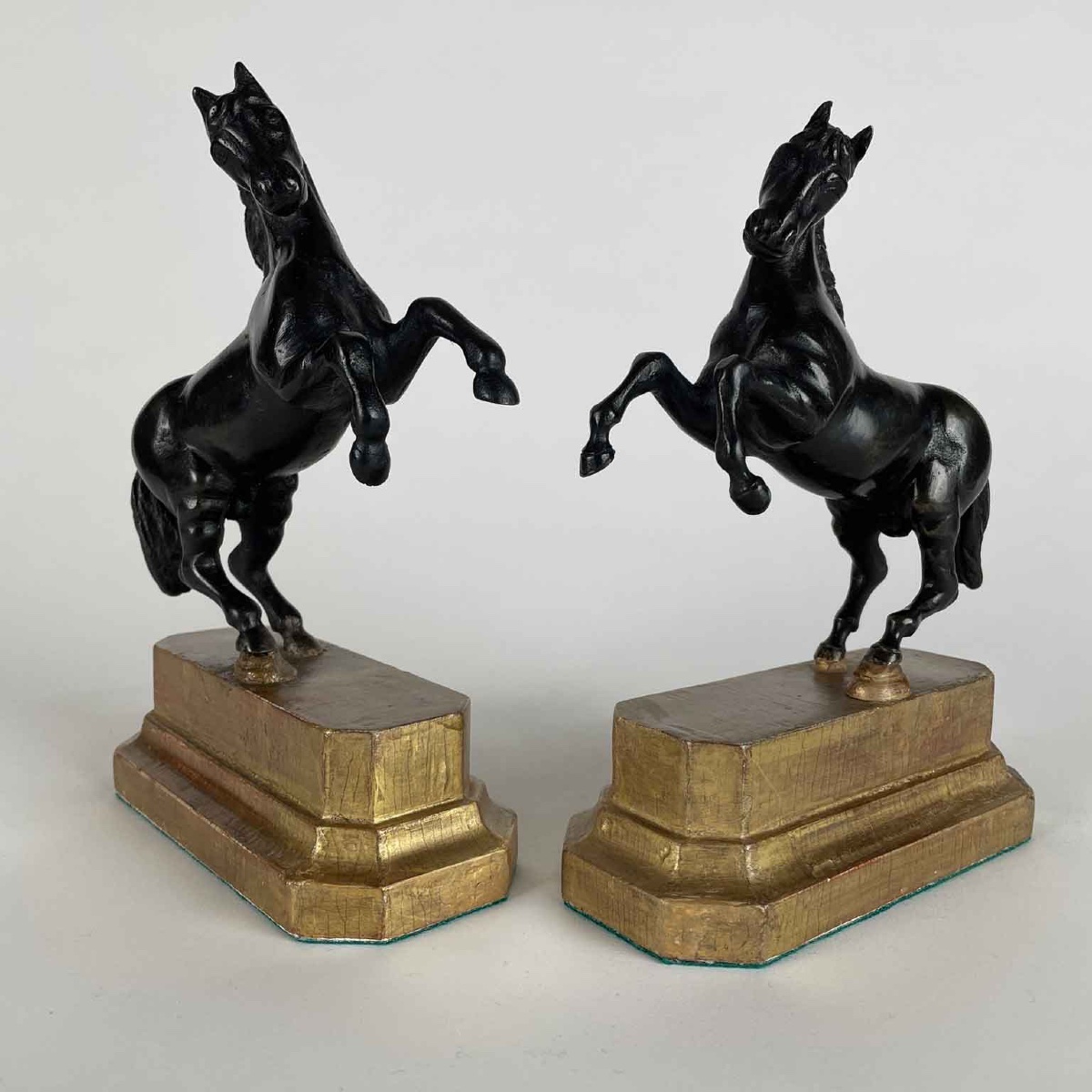 Pair Of Bronze Horses Grand Tour Sculptures Early 1800s-photo-1