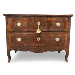 18th Century Italian Louis XV Commode Burl Marquetry Bolognese Chest Of Drawers