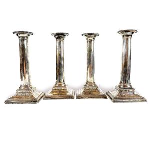 Set Of Four Neoclassical Style Candleholders 1900 Circa