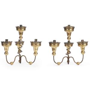 Pair Of Four-armed Table Candelabra 18th