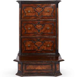  Italian 18th Century Lombard Kneeler Louis XV Faldstood Burl Walnut With Ebonized Frames 