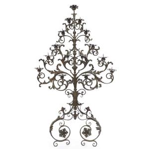 Large Wrought Iron Candle Holder Wall Light 1700 15 Flames