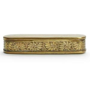 18th Century Dutch Brass Tobacco Box With Figures