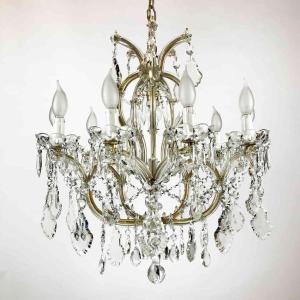 Italian Crystal Chandelier Maria Theresa Eleven-light Pendant 1950 Circa