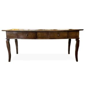 Italian 1700s Chestnut Wood Rectangular Dining Table  With Drawers 