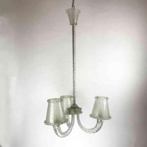 20th Century Italian Barovier & Toso Venetian Murano Art Deco Chandelier