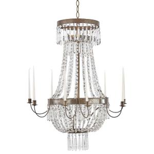 19th Century Italian Empire Crystal Chandelier Nine-armed Candle Chandelier