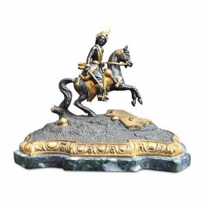 Joachim Murat On Prancing Horse 19th Century Bronze Figure