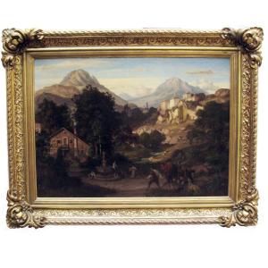 Eduard Cohen, Paysage De Montagne, 1866