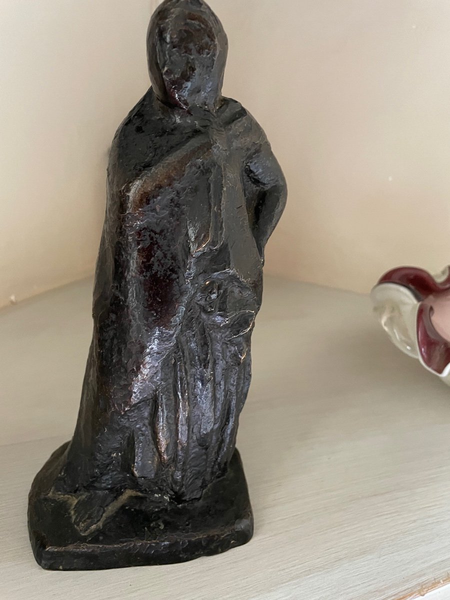 Bronze Sculpture Of A Woman Signed By H. Waroquier-photo-2