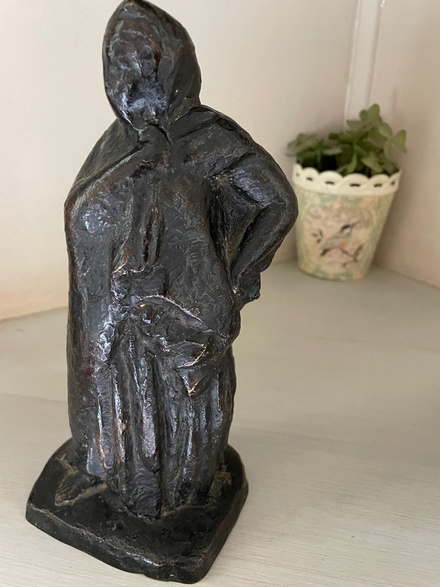 Bronze Sculpture Of A Woman Signed By H. Waroquier