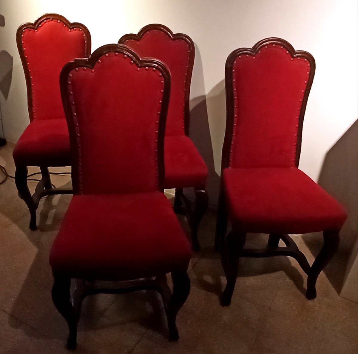 4 Chaises Louis XIV En Noyer-photo-5