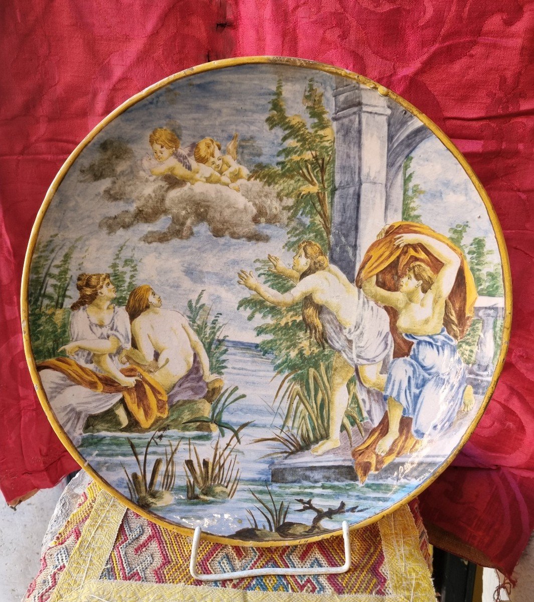 Italian Neoclassical Plate "venus And The Handmaids"-photo-1