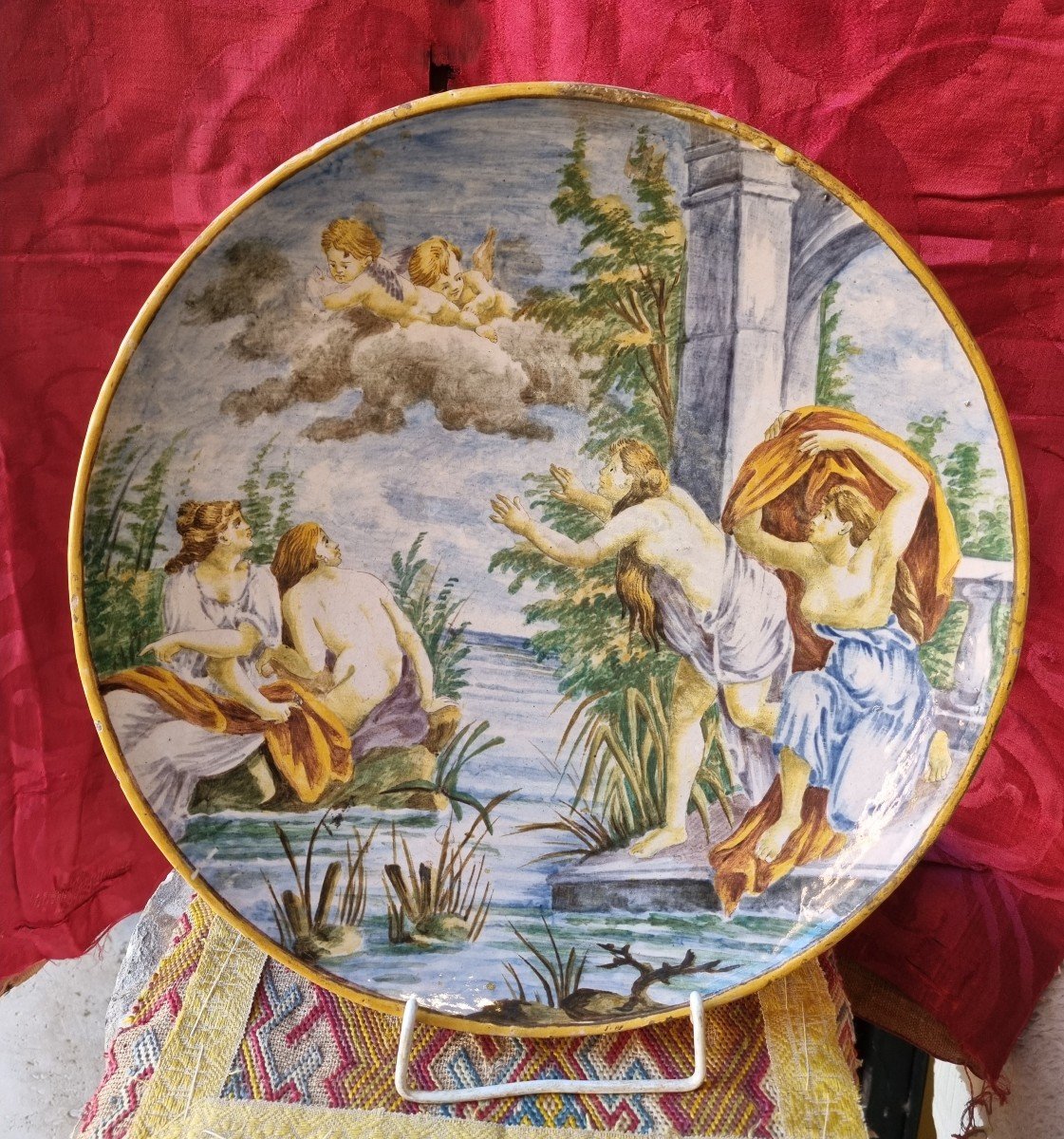 Italian Neoclassical Plate "venus And The Handmaids"